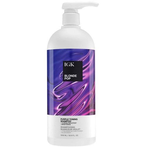 IGK BLONDE POP Purple Toning Shampoo 33.8oz - The Warehouse Salon | Available at Plush Salon, Oakdale, PA