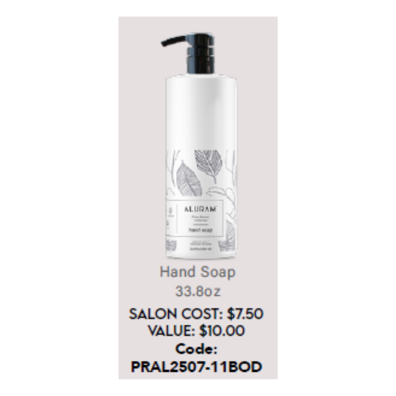 Aluram 25% OFF Backbar Promotion - Signature Hand Soap 33oz