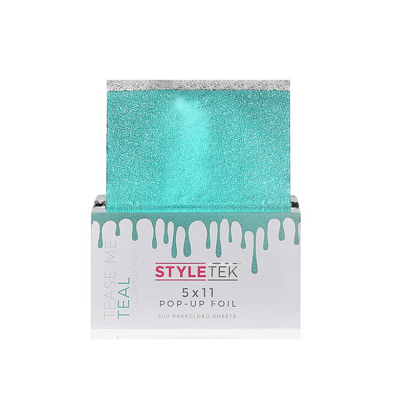 Styletek Tease Me Teal Embossed Pop-Up Foil 500ct 5x11 - The Warehouse Salon | Available at Plush Salon, Oakdale, PA