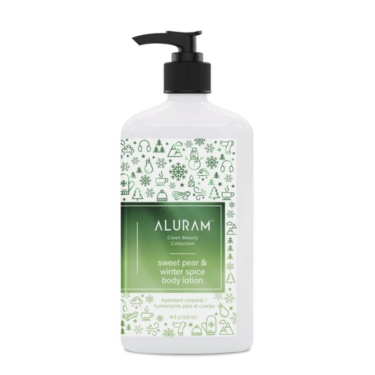 Aluram Sweet Pear & winter Spice Lotion 18oz - The Warehouse Salon | Available at Plush Salon, Oakdale, PA